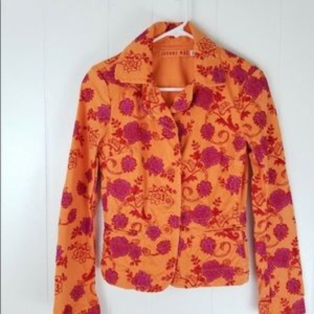 Johnny Was floral embroidery boho chic bohemian jacket blazer S